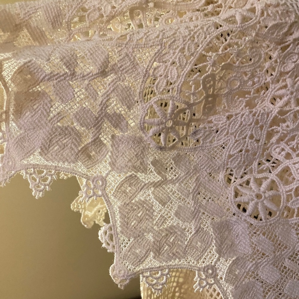 🌼Jen's Pirate Booty, Seaside  Net-Mesh Lace Blouse Size L - Picture 7 of 10